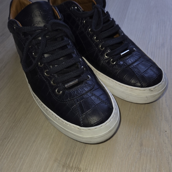 Jimmy Choo Leather Animal Print Men's Sneakers - Picture 2 of 11